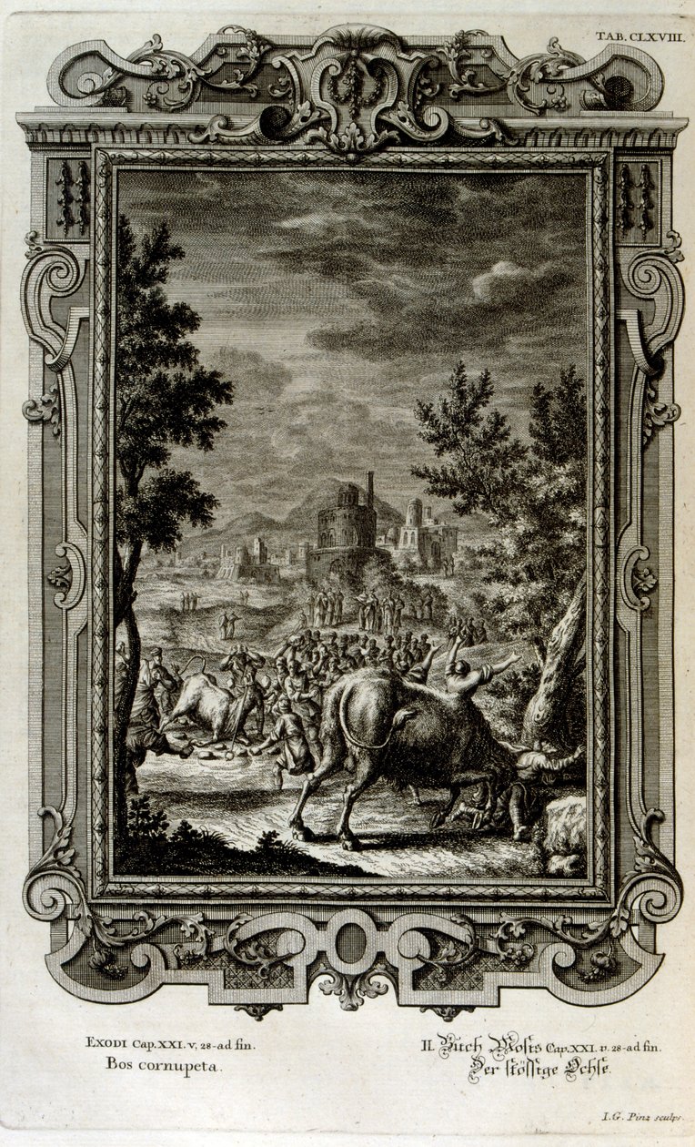 Villien härkien uhraaminen tekijältä Johann Jakob Scheuchzer