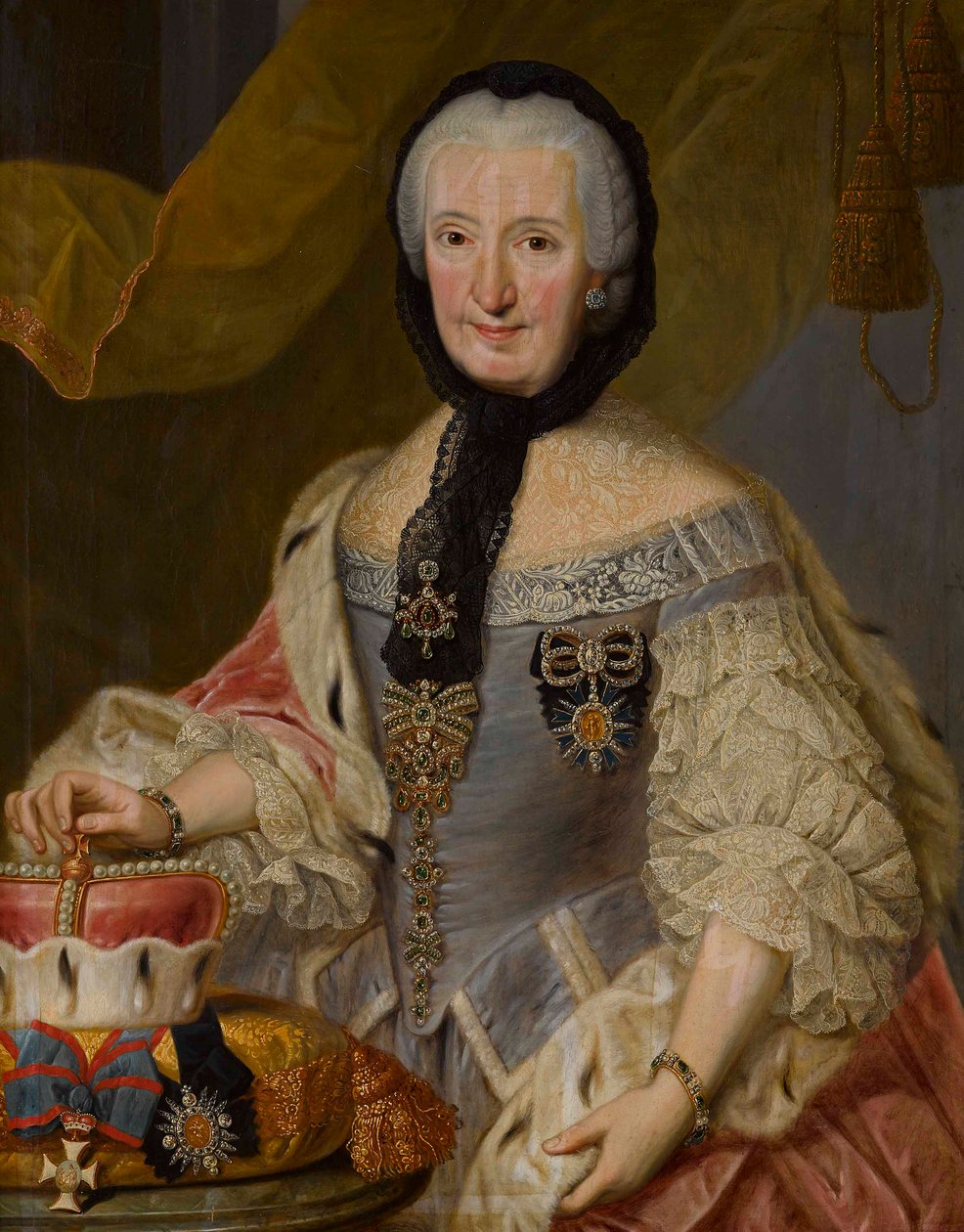 Francoise Christine de Palatinat Soulzbach - Francisca Christina Pfalz-Sulzbachista (1696-1776) Essenin ja Thornin prinsessa-Abbessa - Johann Jakob Schmitz (1724-1810). Öljy kankaalle Mitat : 89x71 cm Yksityiskokoelma tekijältä Johann Jakob Schmitz