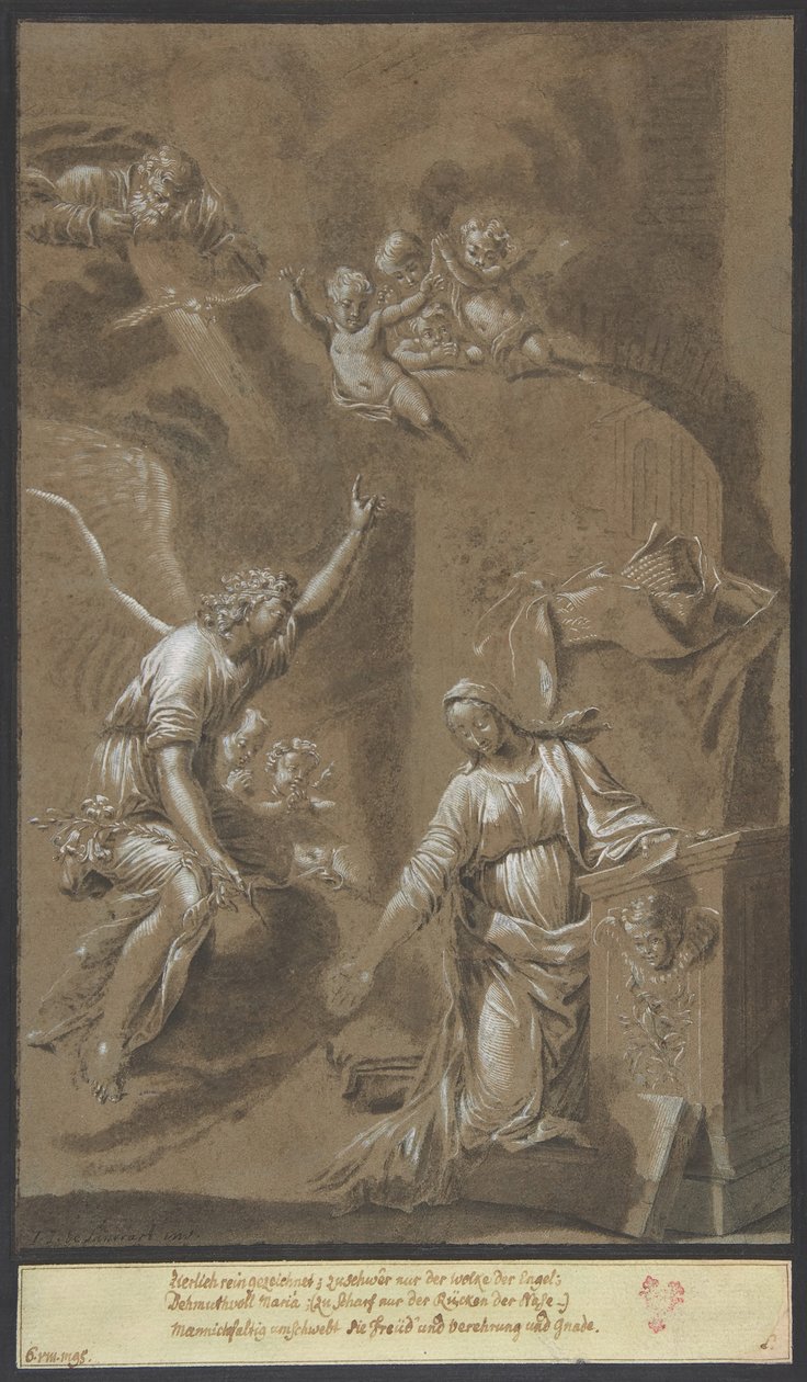 Marian ilmestys, 1600-luvun loppu. tekijältä Johann Jakob von Sandrart