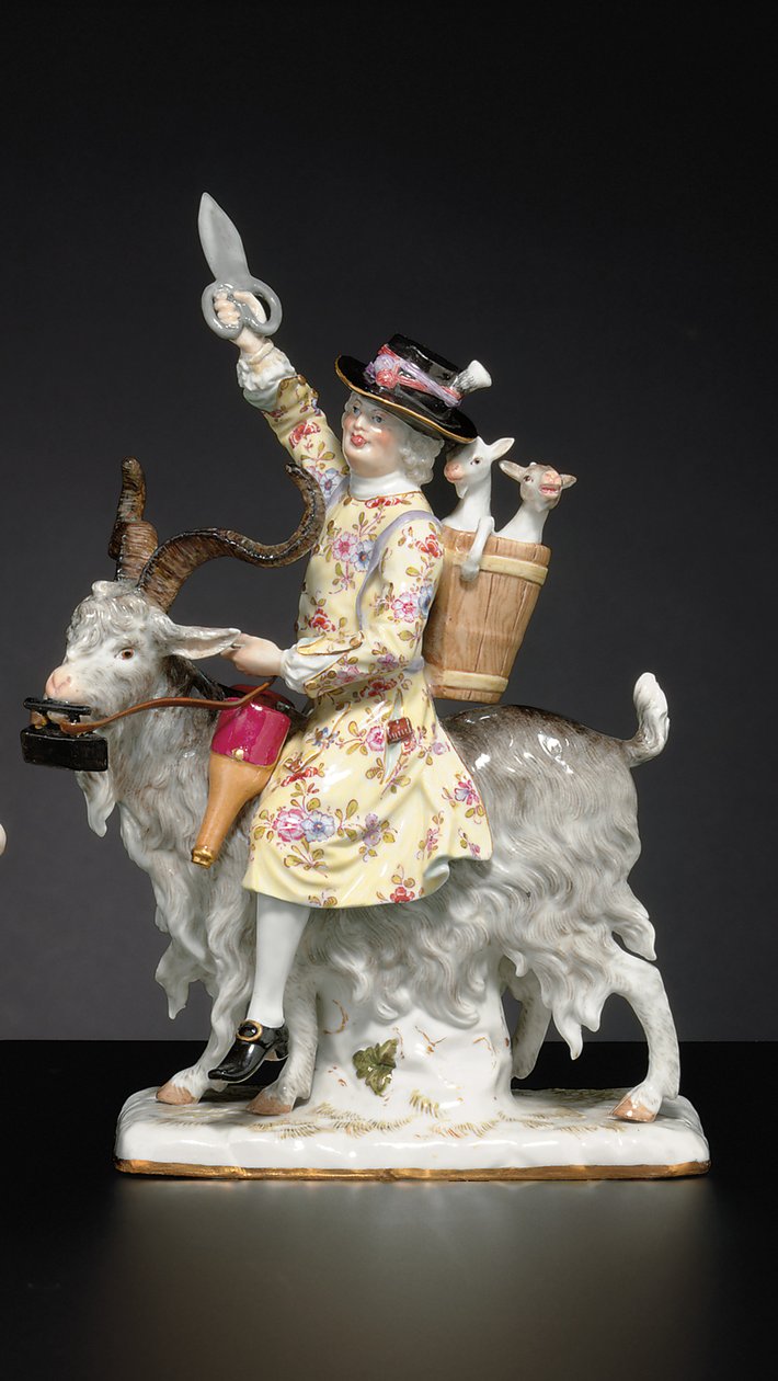 Walesin räätälin Meissen-hahmo, 1800-luvun lopulla / 1900-luvulla (posliini) tekijältä Johann Joachim (after) Kändler