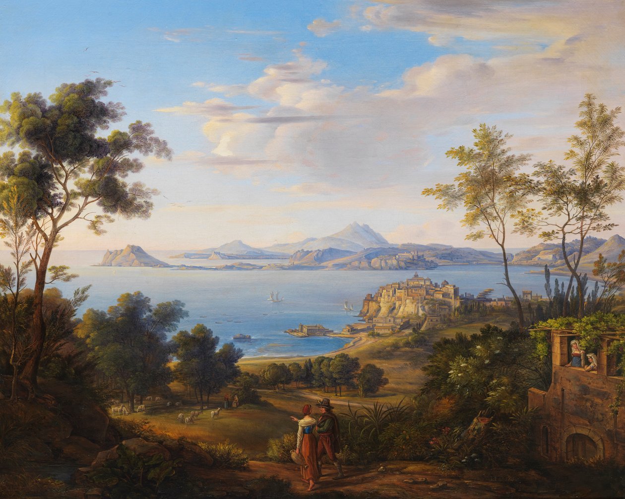 Johann Joachim Faber Pozzuolin lahti Napolin lähellä 1829 tekijältä Johann Joachim Faber