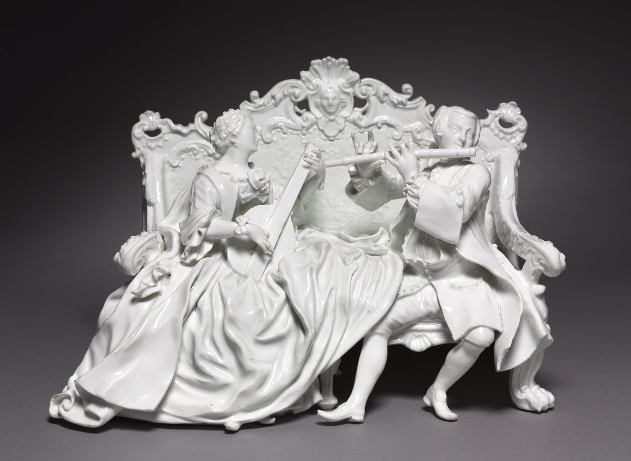 Crinoline Group: Muusikot, valmistaja Meissen Porcelain Factory, Saksa, n. 1737 tekijältä Johann Joachim Kändler