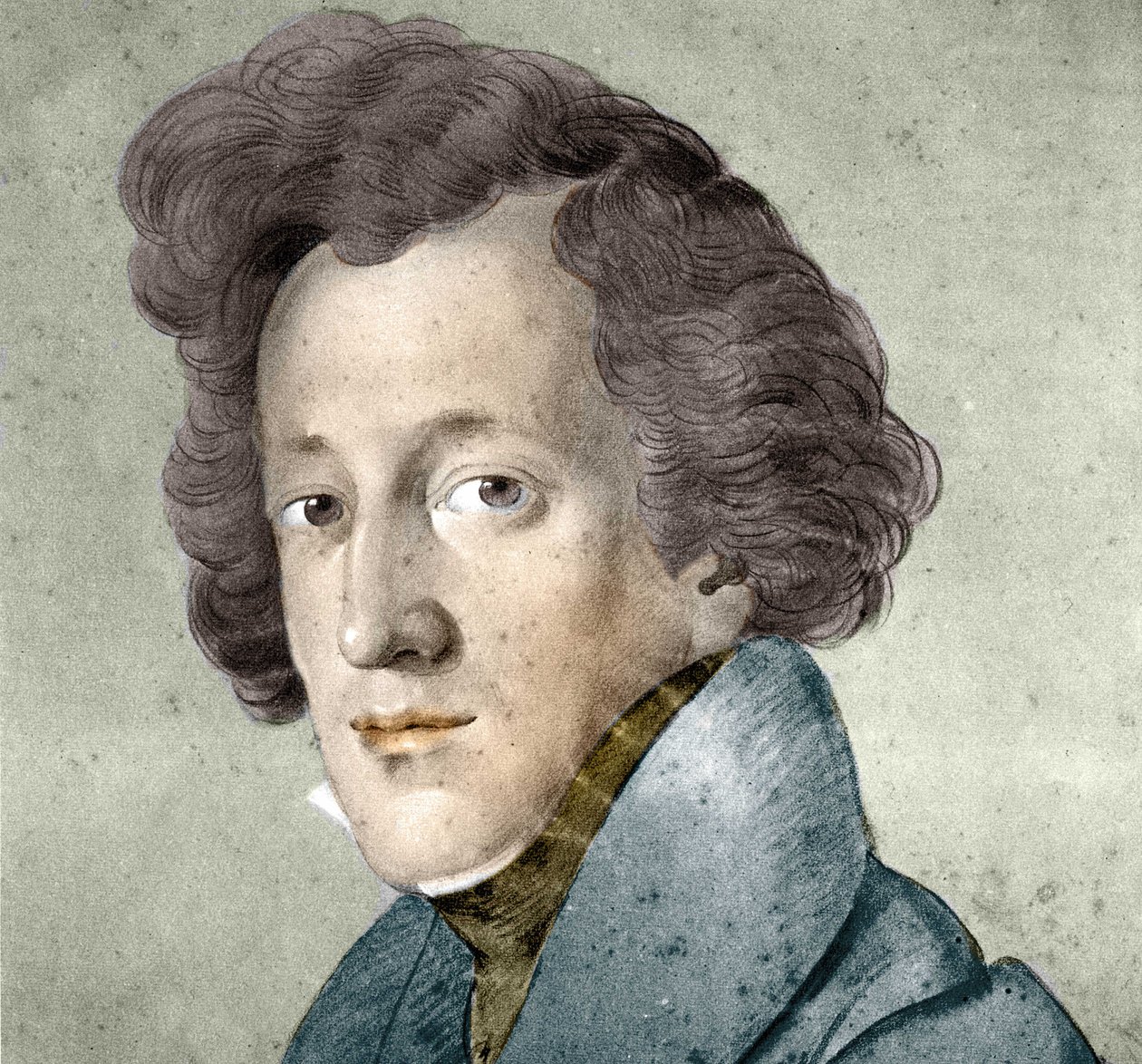 Felix Mendelssohn Bartholdyn (1809-1847), saksalaisen säveltäjän ja kapellimestari muotokuva. Kuvitus Johann Joseph Schmellerin piirroksesta. tekijältä Johann Joseph Schmeller