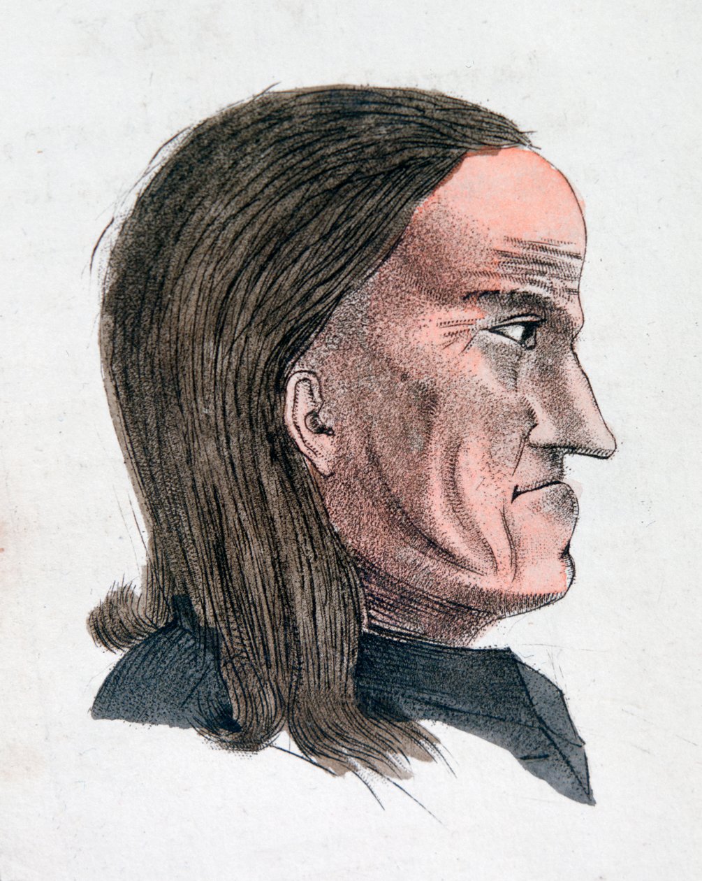 Melankolisen ihmisen kasvonpiirteet, 1808 tekijältä Johann Kaspar Lavater