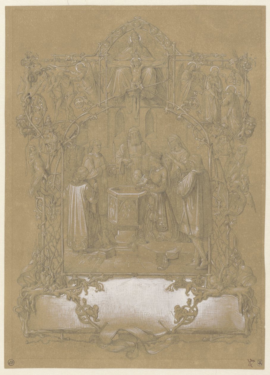 Suunnittelu kastekorttiin tekijältä Johann Klein (attributed to)