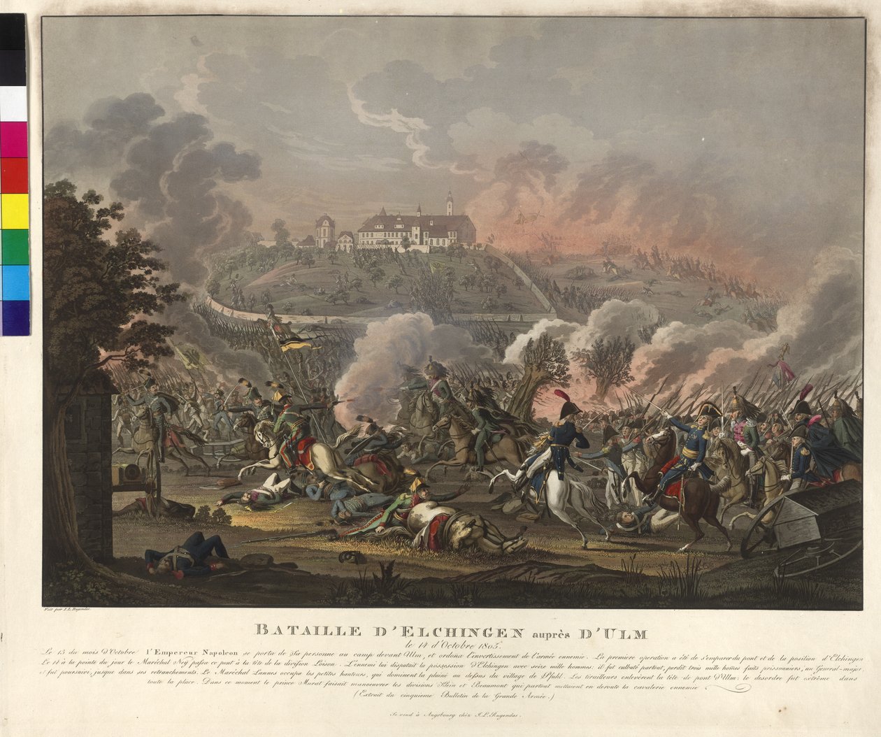Elchingenin taistelu 14. lokakuuta 1805 (etsaus ja akvatintta). tekijältä Johann Lorenz Rugendas