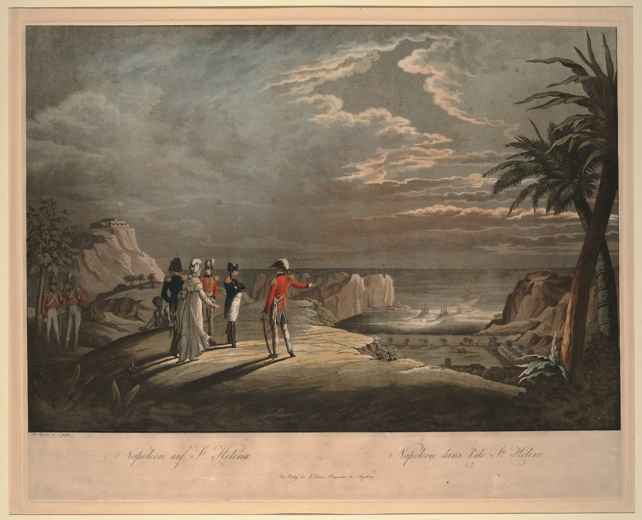 Napoleon Bonaparte Saint Helenan saarella tekijältä Johann Lorenz Rugendas the Younger