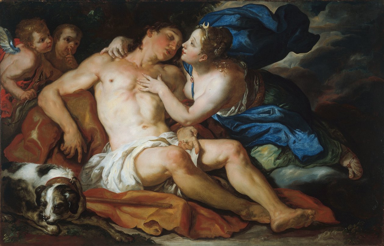 Diana ja Endymion, n. 1690-1695 (öljy kankaalle) tekijältä Johann Michael Rottmayr