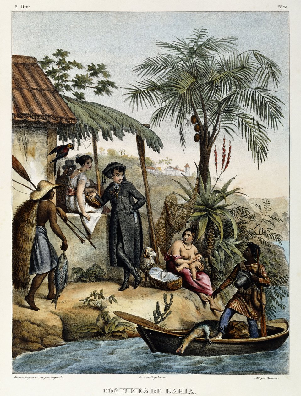 Bahian puvut elokuvasta "Picturesque Voyage to Brazil", 1835 tekijältä Johann Moritz Rugendas
