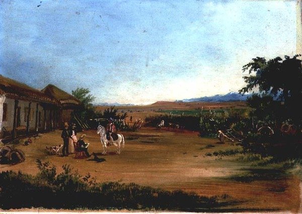 Taiteilijan omakuva "La Huerta" -tilalla tekijältä Johann Moritz Rugendas