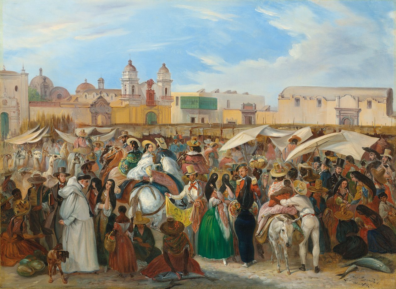 Itsenäisyysmarkkinat, Lima, tekijältä Johann Moritz Rugendas