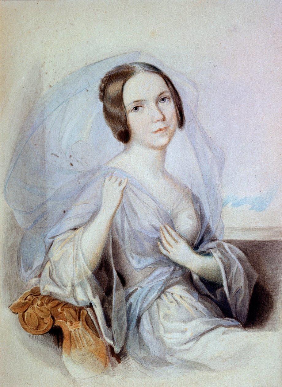 Laulaja Henriette Gertrude Sontagin muotokuva, 1800-luku tekijältä Johann Nepomuk Ender