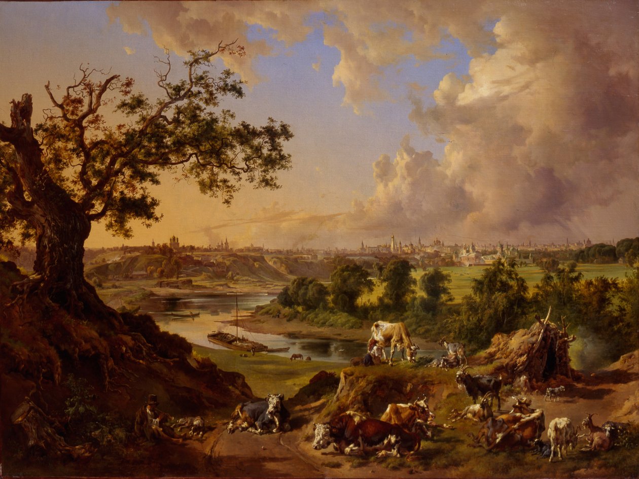 Näkymä Moskovaan Sparrow Hillsiltä, 1837 tekijältä Johann Nepomuk Rauch
