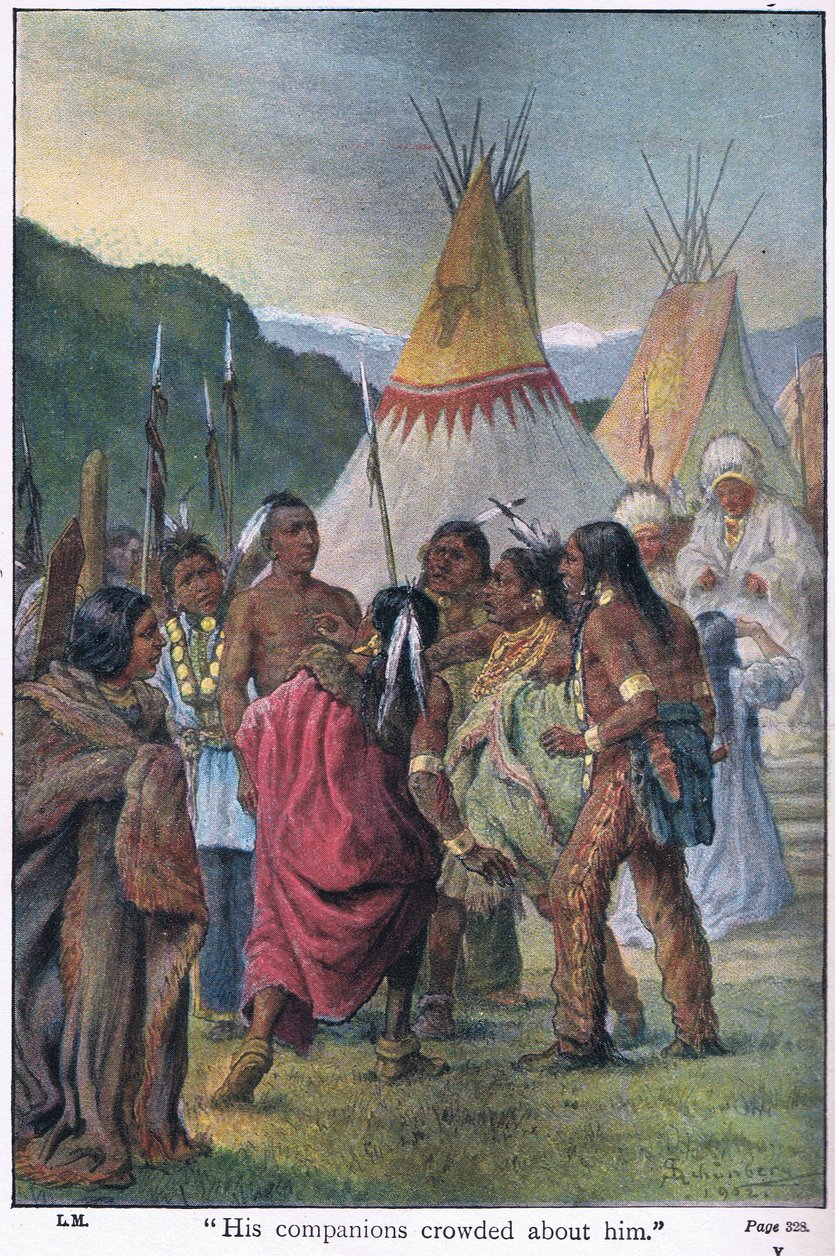 Hänen kumppaninsa tungoksi hänen ympärillään, 1910 tekijältä Johann Nepomuk Schonberg