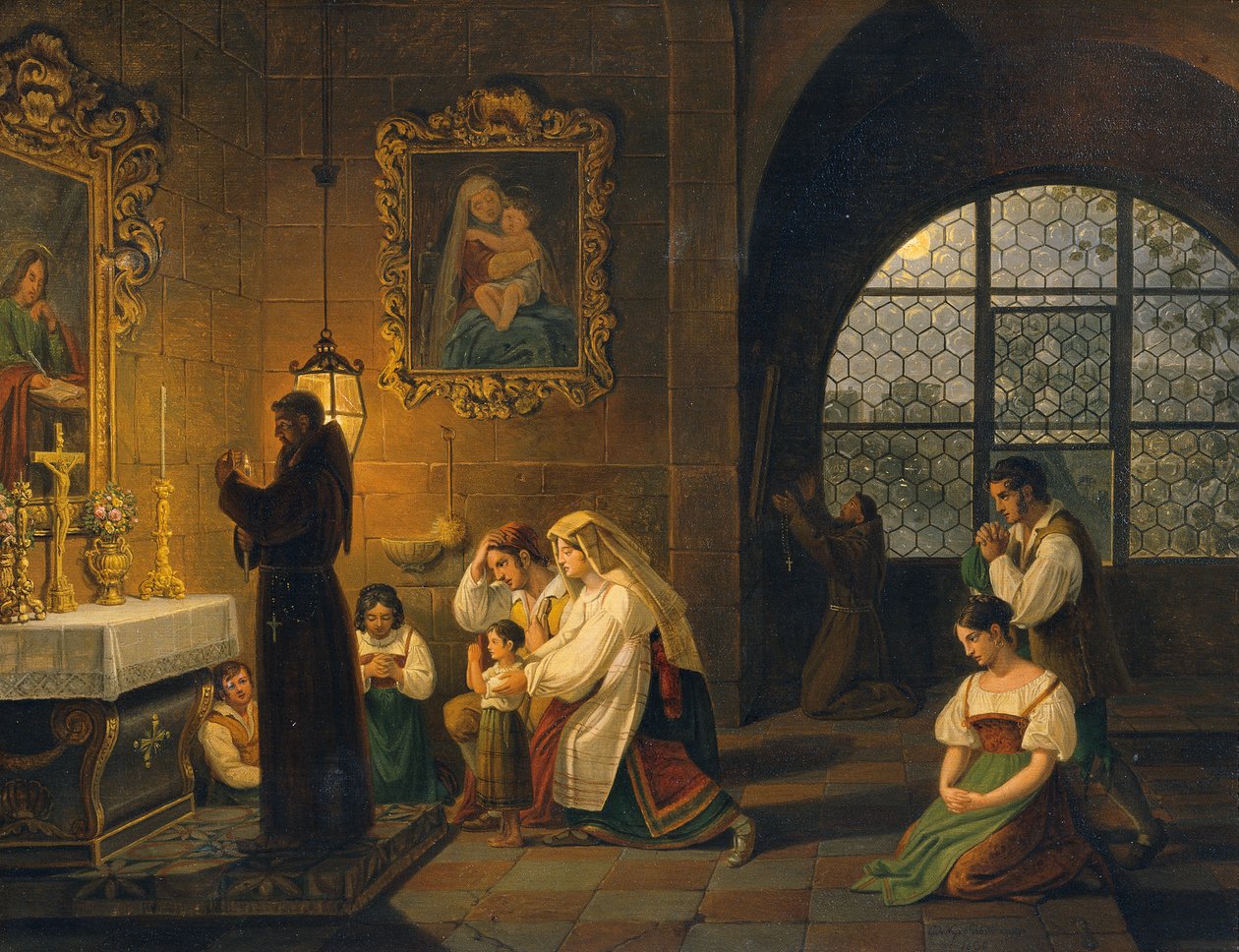 Italian kirkon sisätilat tekijältä Johann Nepomuk Schödlberger