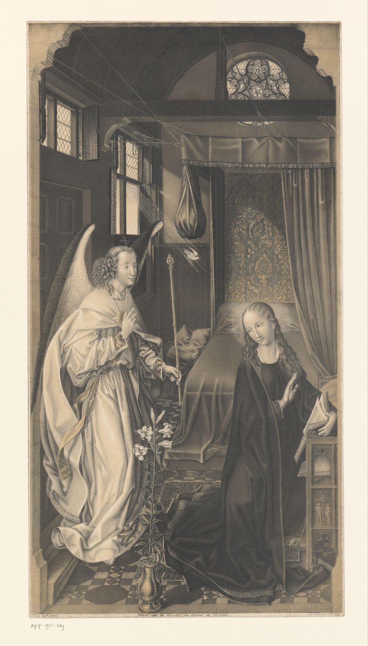 Ilmoitus Teoksia Boisserée-veljesten kokoelmasta (sarjan nimi) Galerie des Frères Boisserée (sarjan nimi) tekijältä Johann Nepomuk Strixner