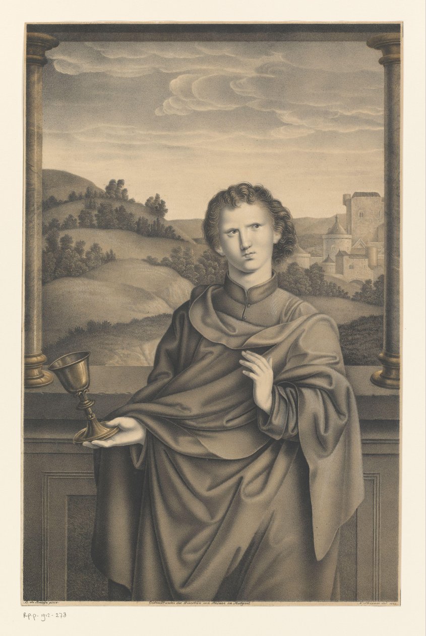Johannes evankelista Teoksia Boisserée-veljesten kokoelmasta (sarjan nimi) Galerie des Frères Boisserée (sarjan nimi) tekijältä Johann Nepomuk Strixner