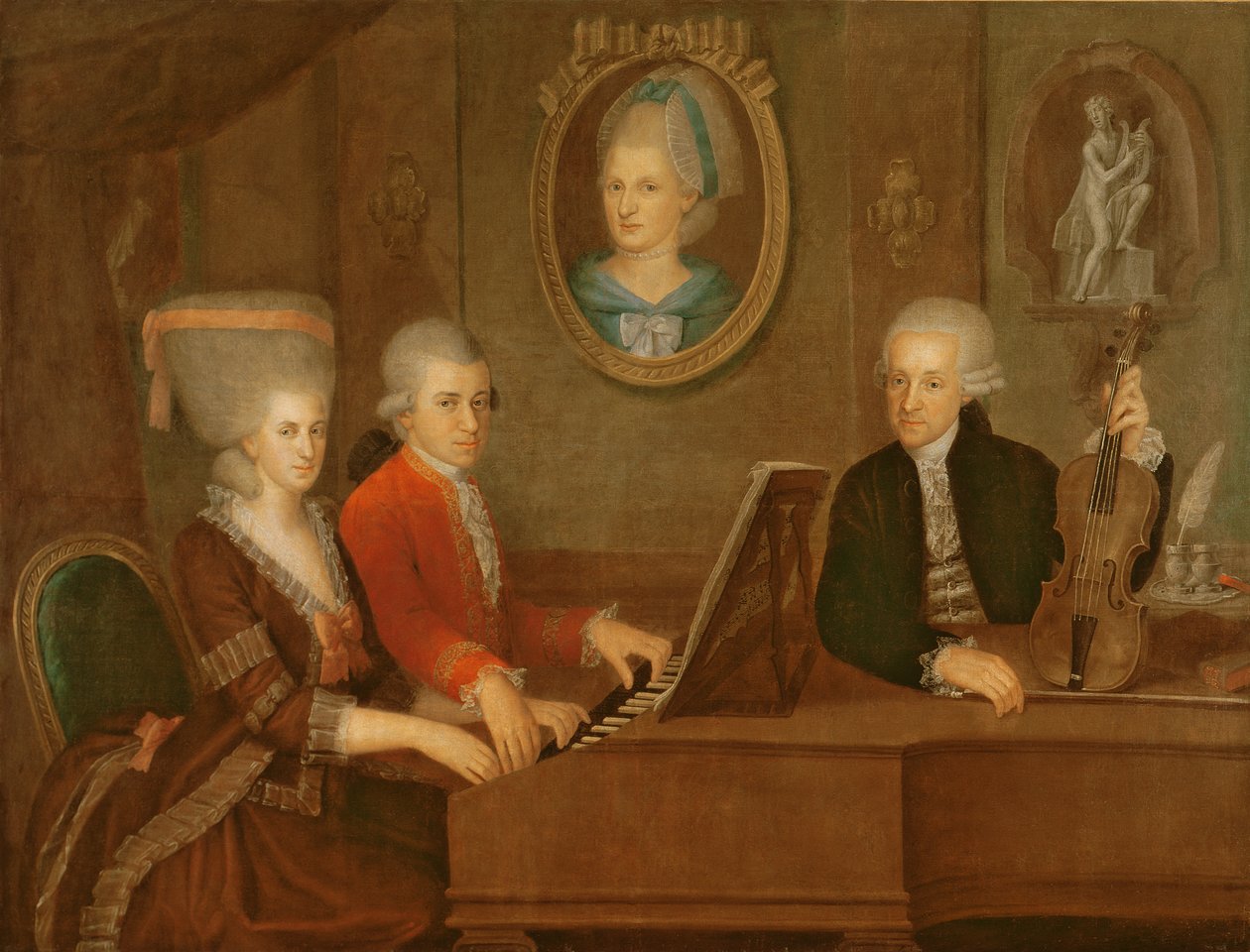 Mozartin perhe 1780-81 tekijältä Johann Nepomuk della Croce