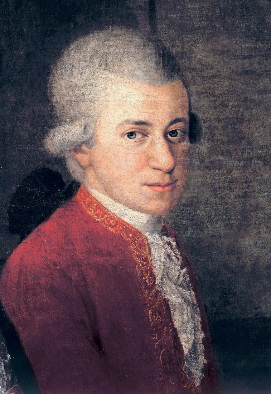 Wolfgang Amadeus Mozart (1756-1791) - yksityiskohta Johann Nepomuk della Crocesta (1736-1819) tekijältä Johann Nepomuk della Croce