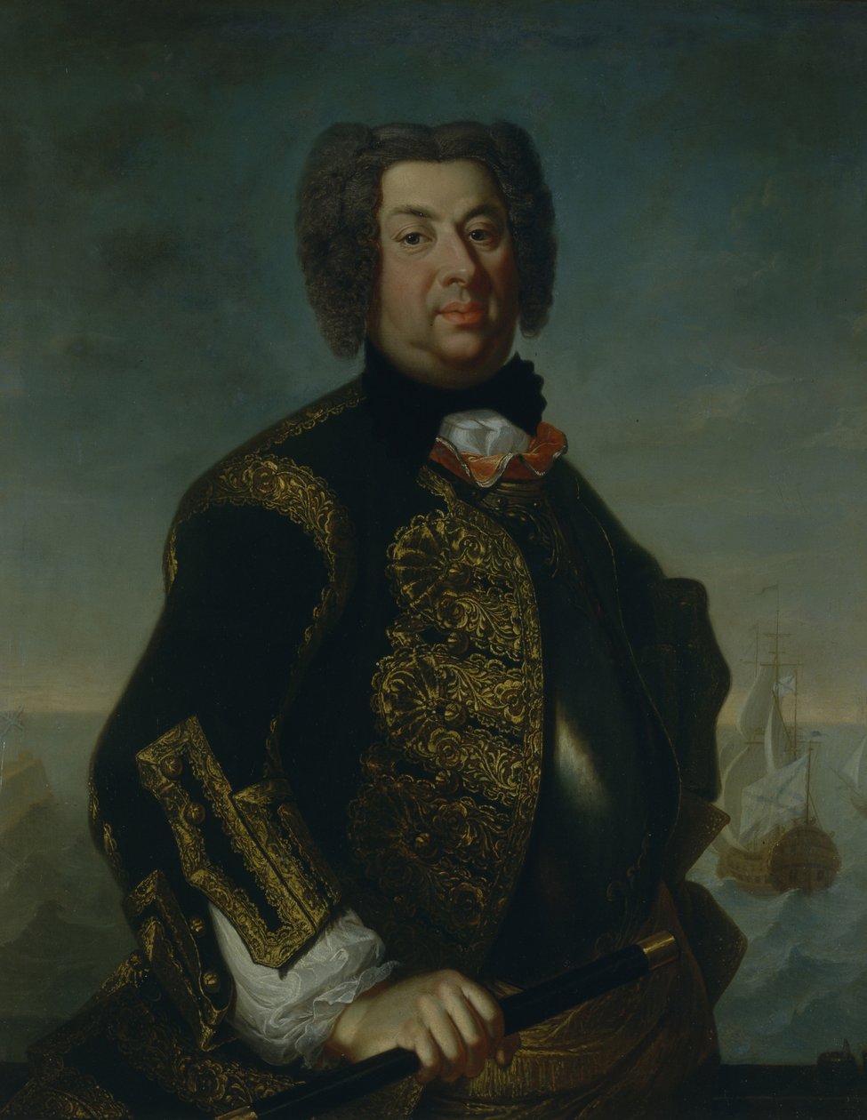Vasta-amiraali Vasili Afanasjevitš Dmitriev-Mamonovin muotokuva, 1735 tekijältä Johann Paul Luedden
