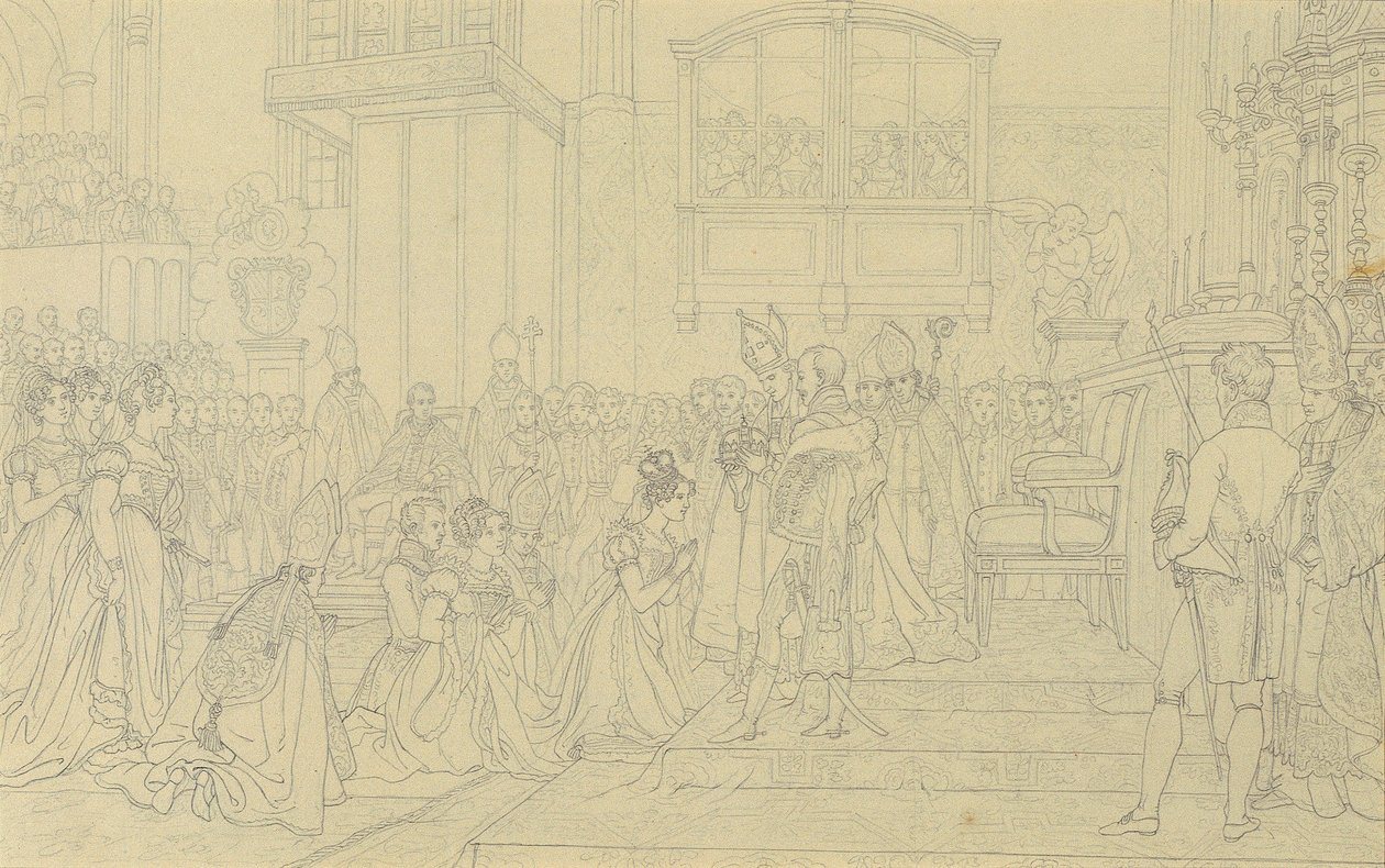 Keisarinna Carolina Augustan kruunaus Pressburgissa tekijältä Johann Peter Krafft