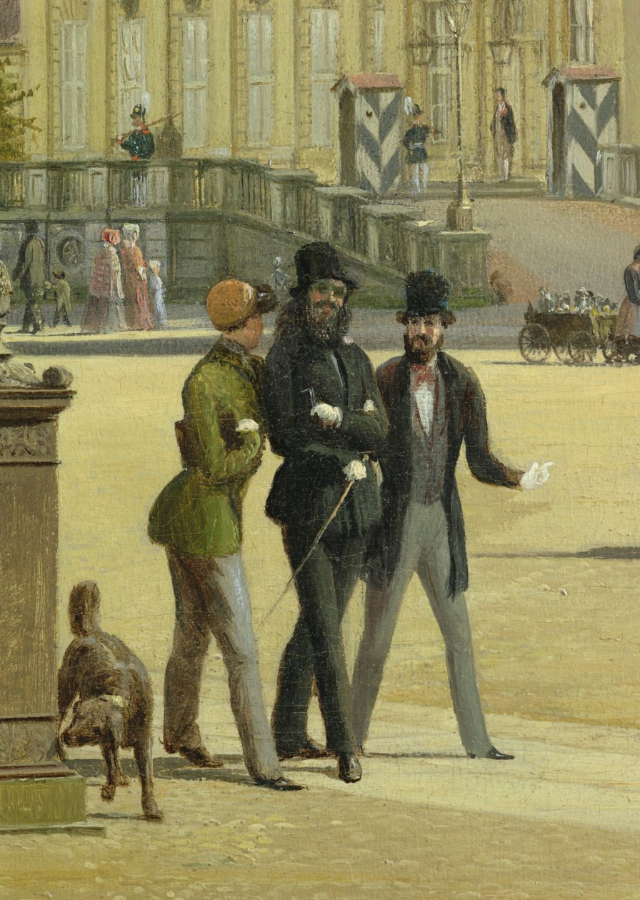 Uusi vartiotalo, arsenaali, prinssien palatsi ja linna Berliinissä, 1849 (yksityiskohta) (katso myös 146470) tekijältä Johann Philipp Eduard Gartner