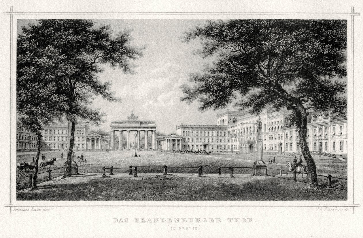 Brandenburgin portti, Berliini, 1800-luku. tekijältä Johann Poppei