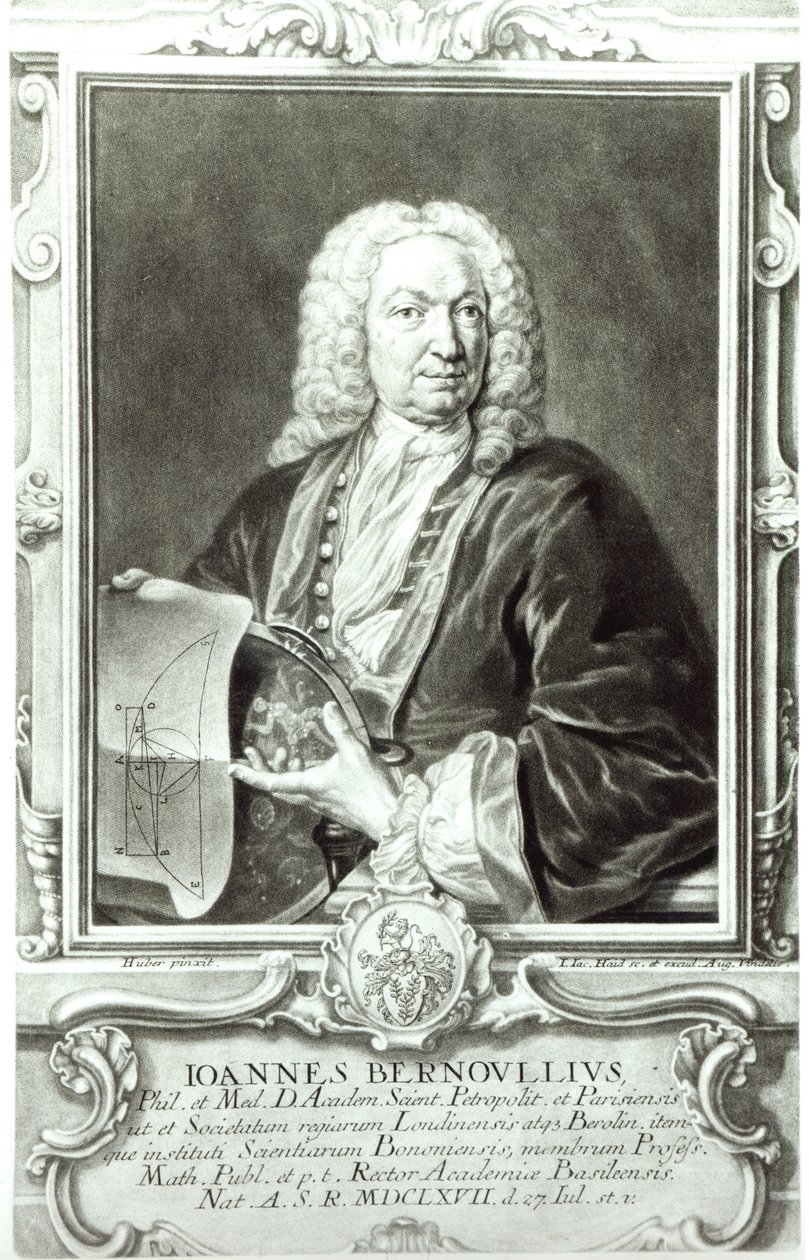 Jean Bernoullin (1667-1748) muotokuva tekijältä Johann Rudolph the Elder Huber