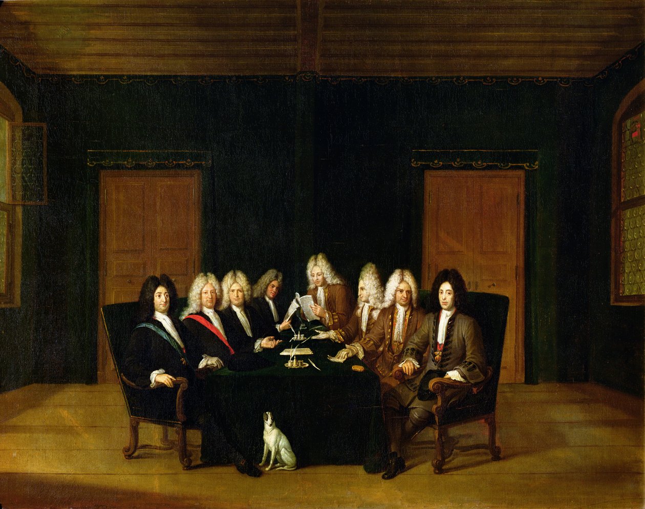 Valtuutetut Badenin kongressissa syyskuussa 1714 tekijältä Johann Rudolph the Elder Huber
