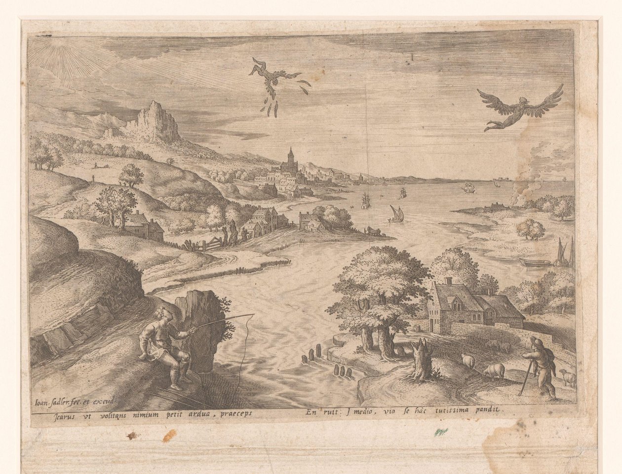 Maisema Narcissuksen kanssa tekijältä Johann Sadeler (I) (attributed to)