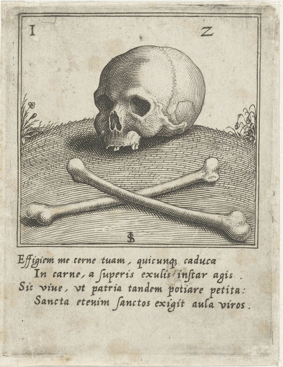 Vanitas Kuvaus kallolla ja kahdella luulla tekijältä Johann Sadeler (I)