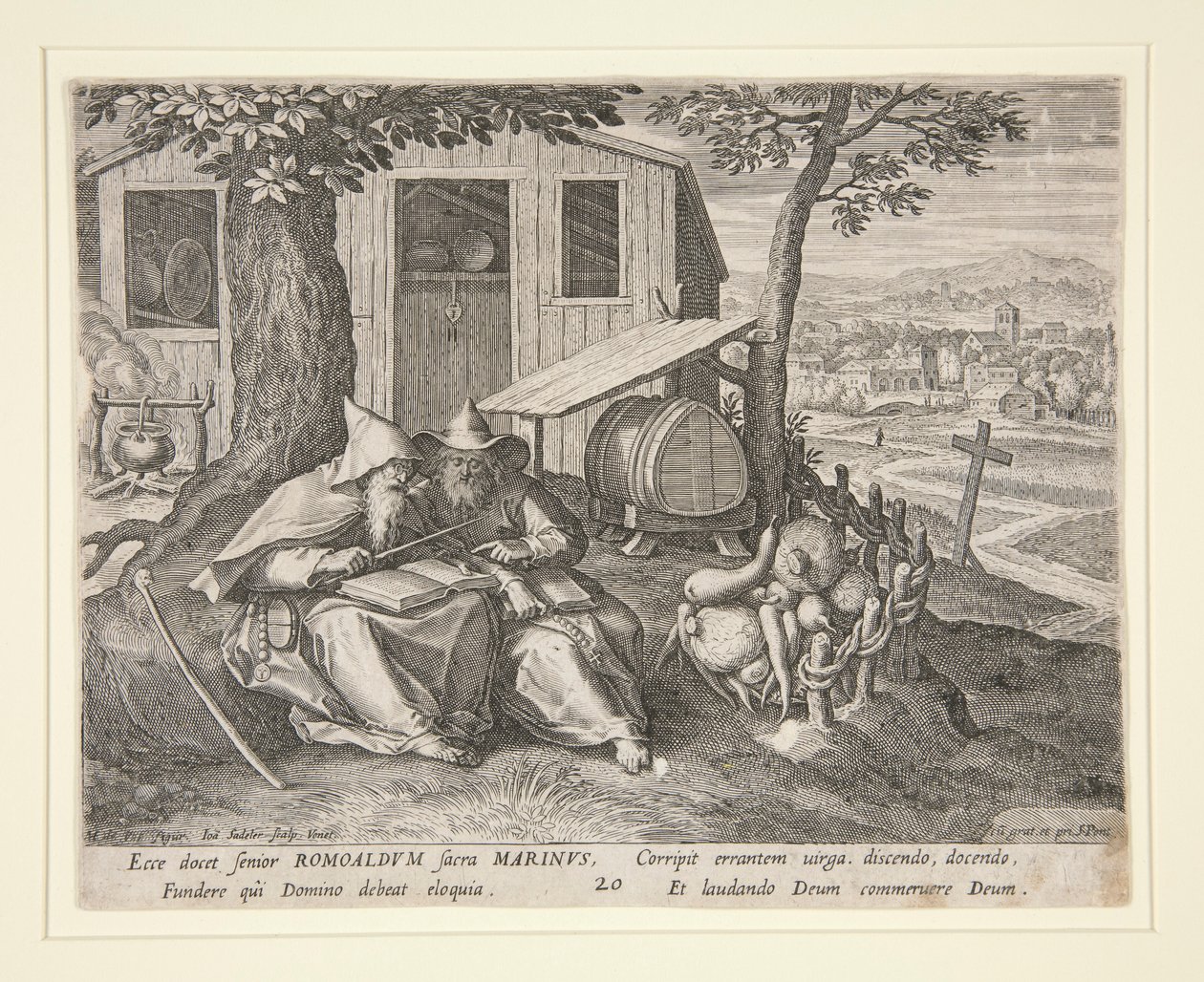 Pyhät Romuald ja Marinus (Oraculum Anachoreticum, 20) tekijältä Johann Sadeler I