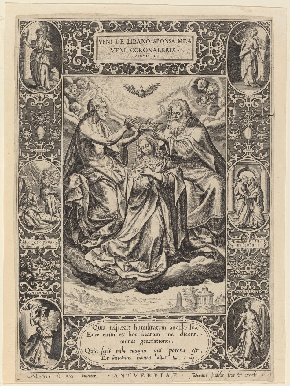 La Coronació de la Verge, 1576. finlandès tekijältä Johann Sadeler I