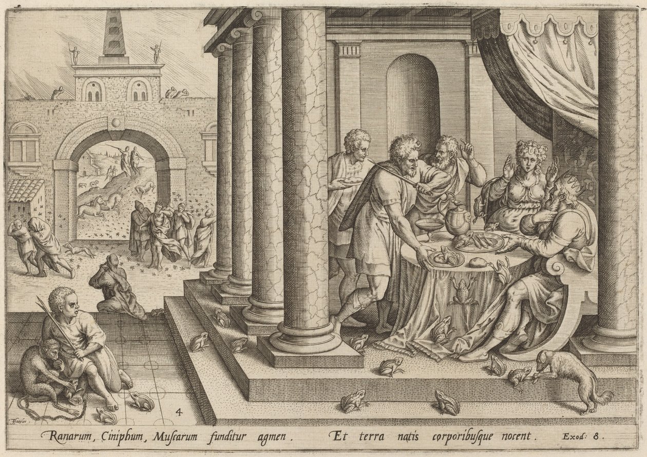 La pesta de les granotes, 1585. finlandès tekijältä Johann Sadeler I