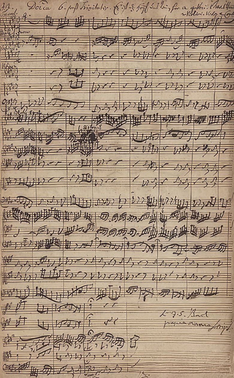 Käsikirjoitus kantaatista Es ist Heil tulemme tänne (BWV 9) tekijältä Johann Sebastian Bach