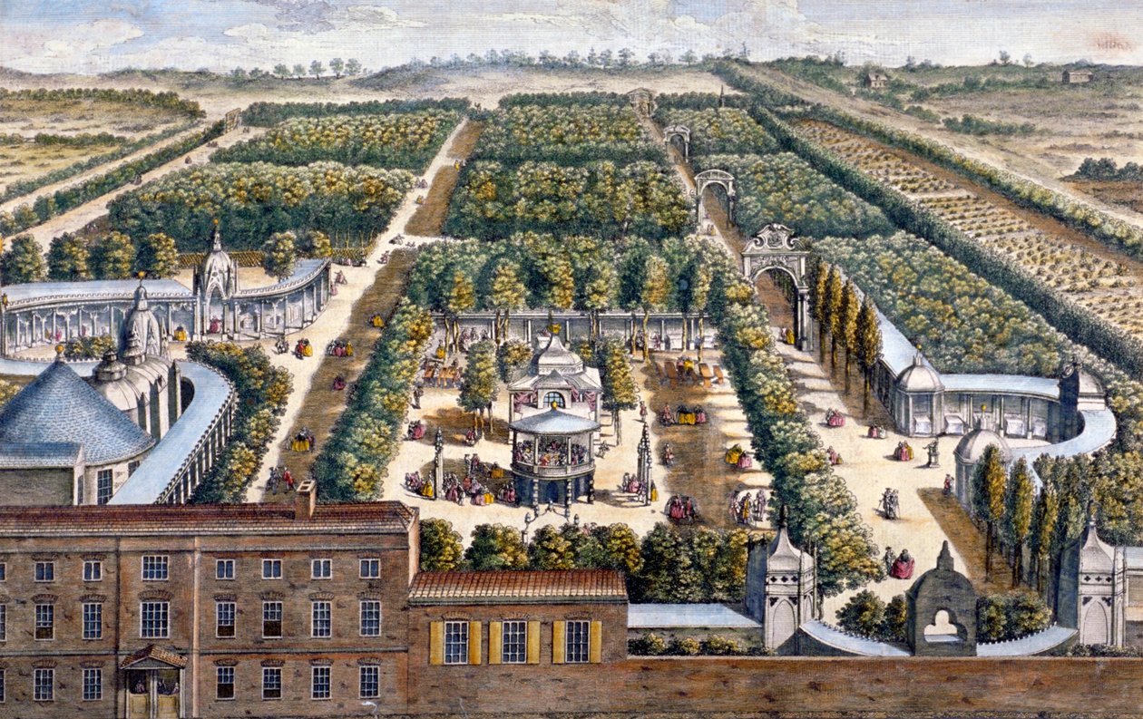 Vauxhall Gardens, Lambeth, Lontoo, 1751. tekijältä Johann Sebastian Muller