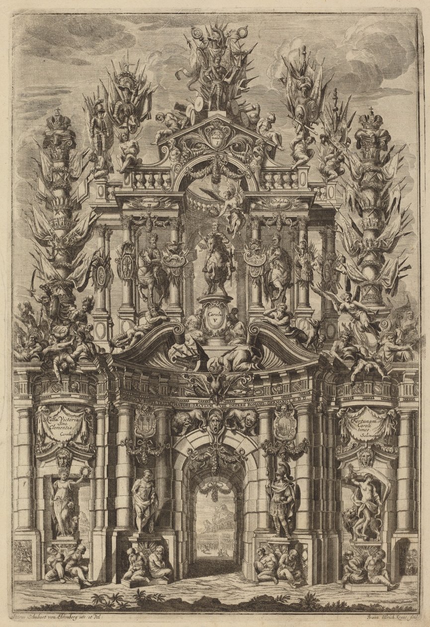 Kaarle V:n riemukaari tekijältä Johann Ulrich Kraus, after Peter Schubert von Ehrenberg