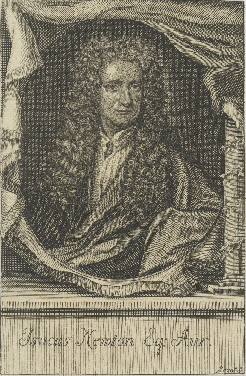 Sir Isaac Newtonin muotokuva 1642-1727, tekijältä Johann Ulrich Krauss
