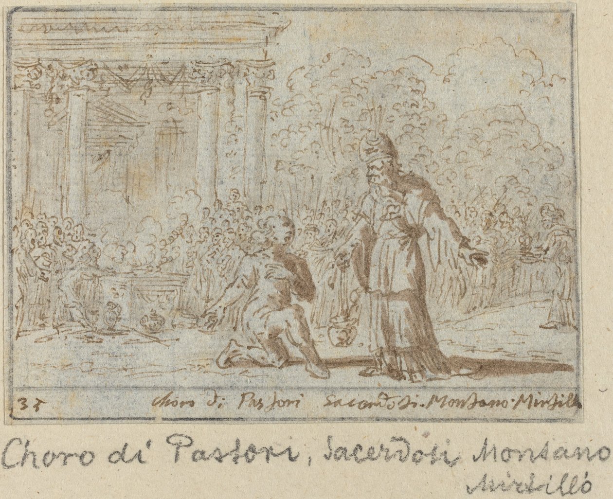 Paimenten ja pappien kuoro: Montano, Mirtillo tekijältä Johann Wilhelm Baur