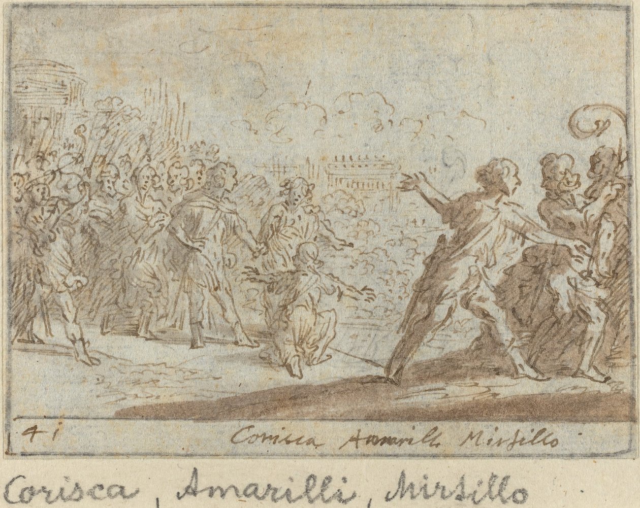 Corisca, Amarilli ja Mirtillo, 1640. tekijältä Johann Wilhelm Baur
