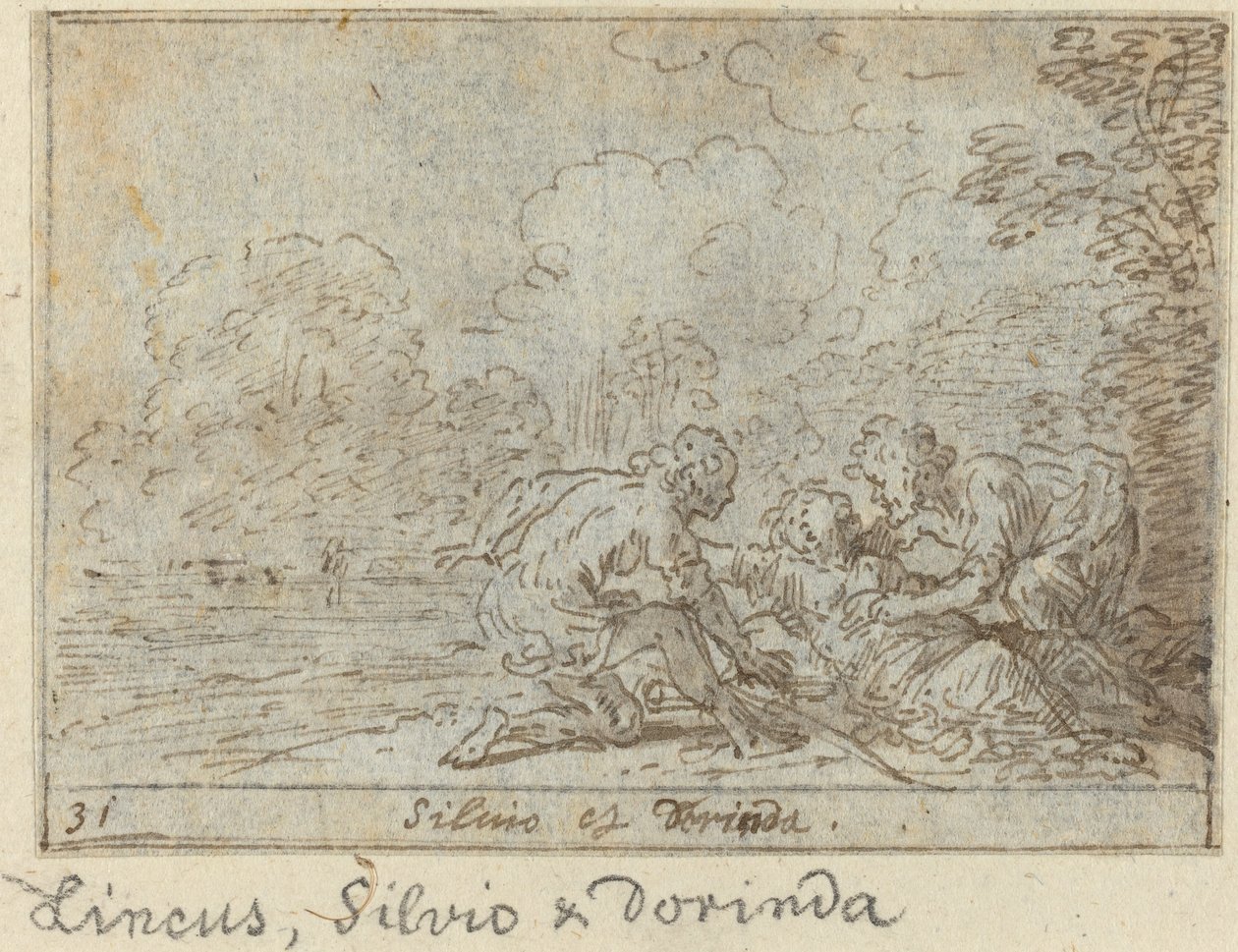 Linco, Silvio ja Dorinda, 1640. tekijältä Johann Wilhelm Baur
