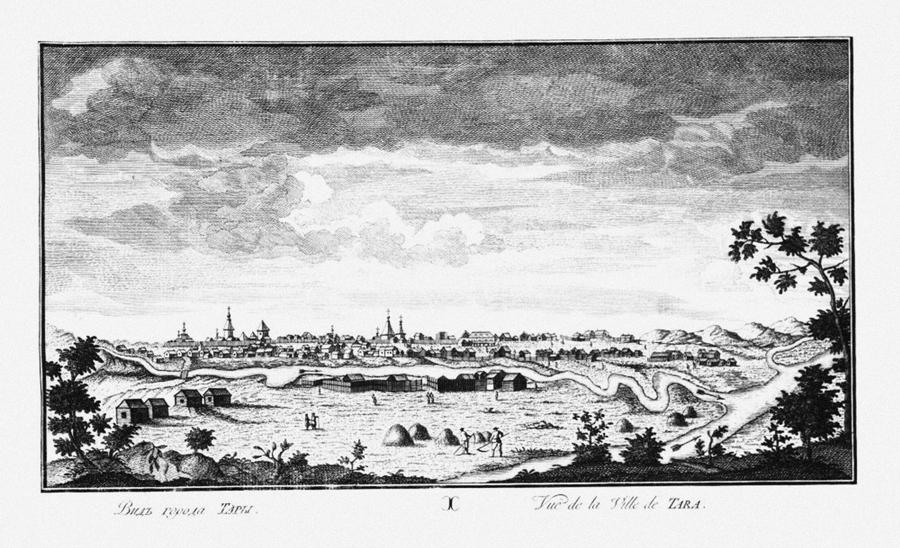 Näkymä Taralle, noin 1735 tekijältä Johann Wilhelm Lürsenius