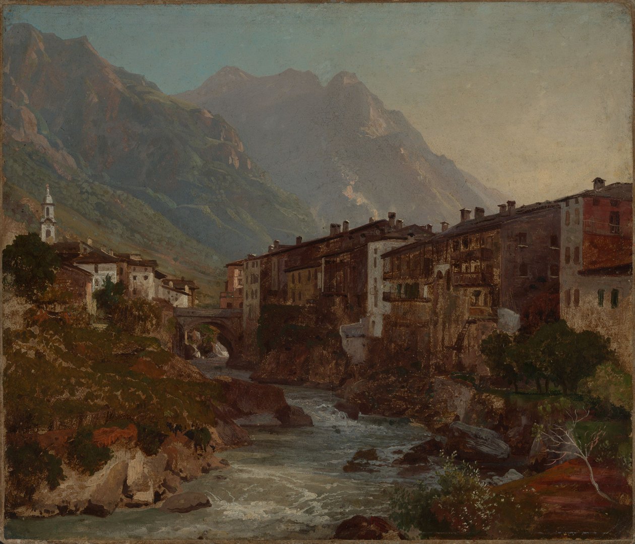 Näkymä Chiavennaan tekijältä Johann Wilhelm Schirmer