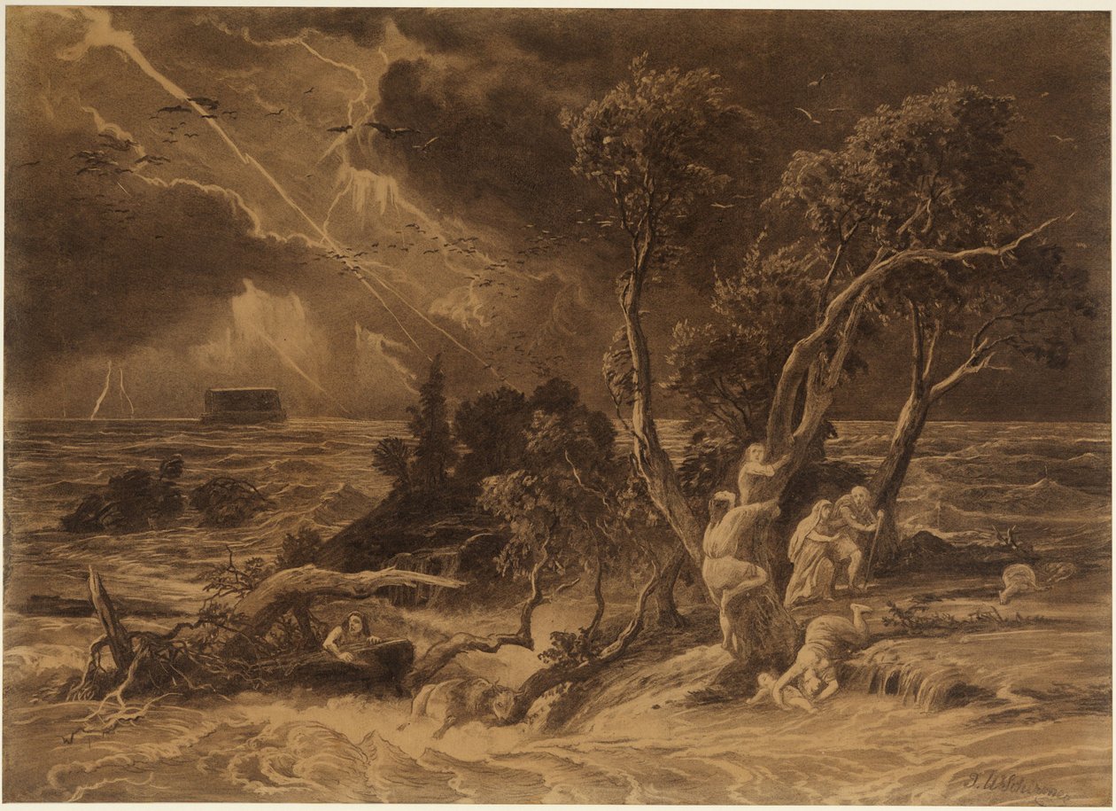 Vesirutto (1. Mooseksen kirja 7:23) tekijältä Johann Wilhelm Schirmer