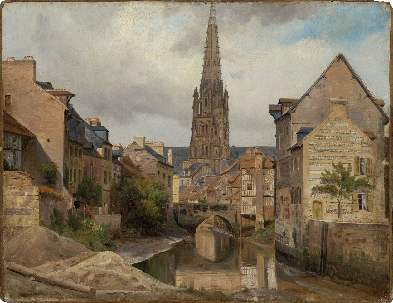 Harfleur Le Havren lähellä (näkymä Saint Martiniin) tekijältä Johann Wilhelm Schirmer