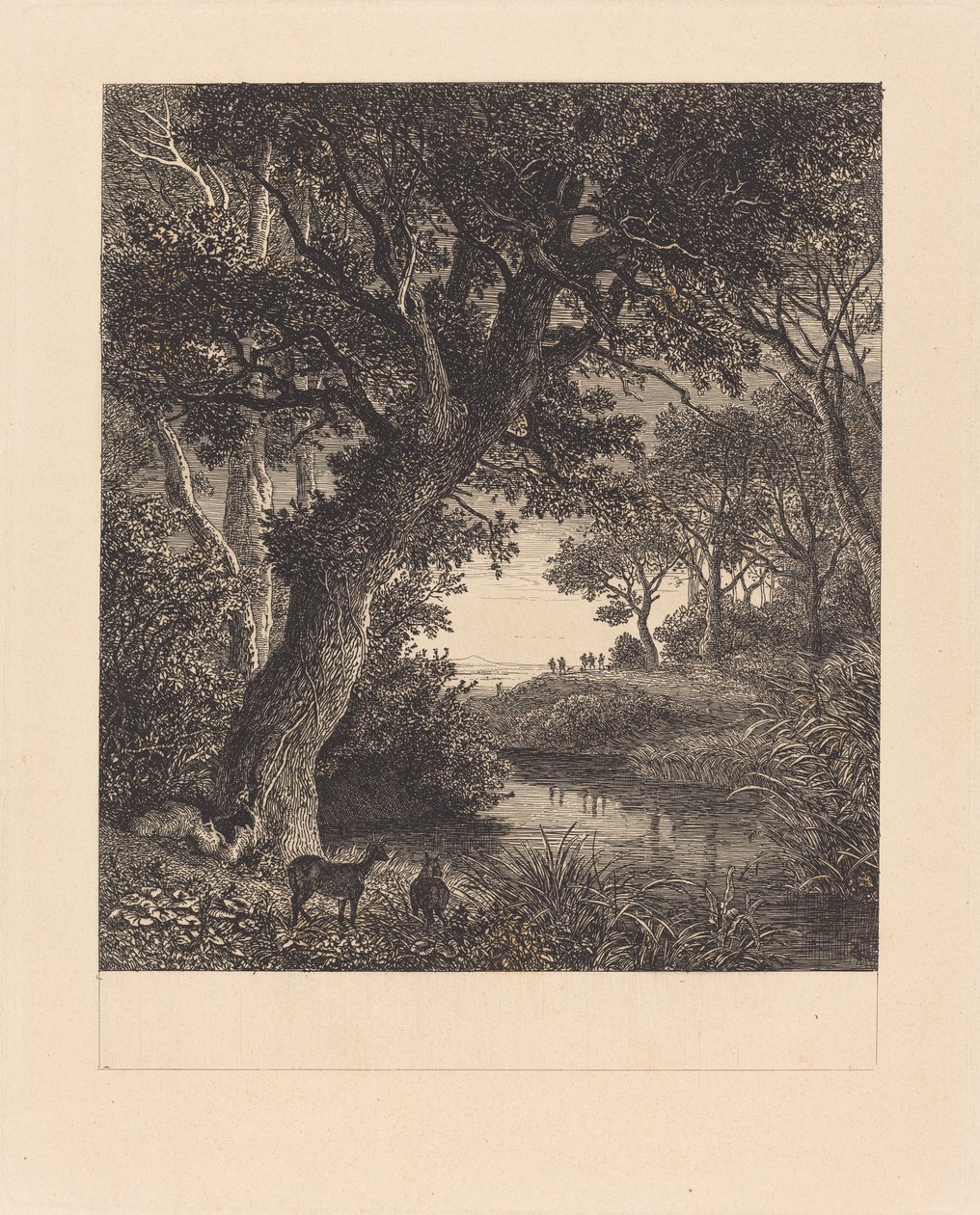 Metsästäjät jättävät metsän tekijältä Johann Wilhelm Schirmer