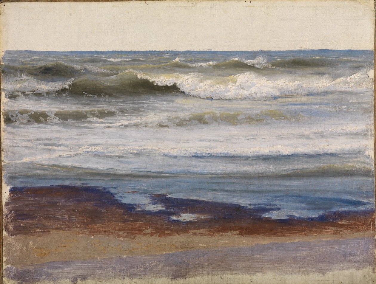 Meren aallokko Normandian rannikolla tekijältä Johann Wilhelm Schirmer