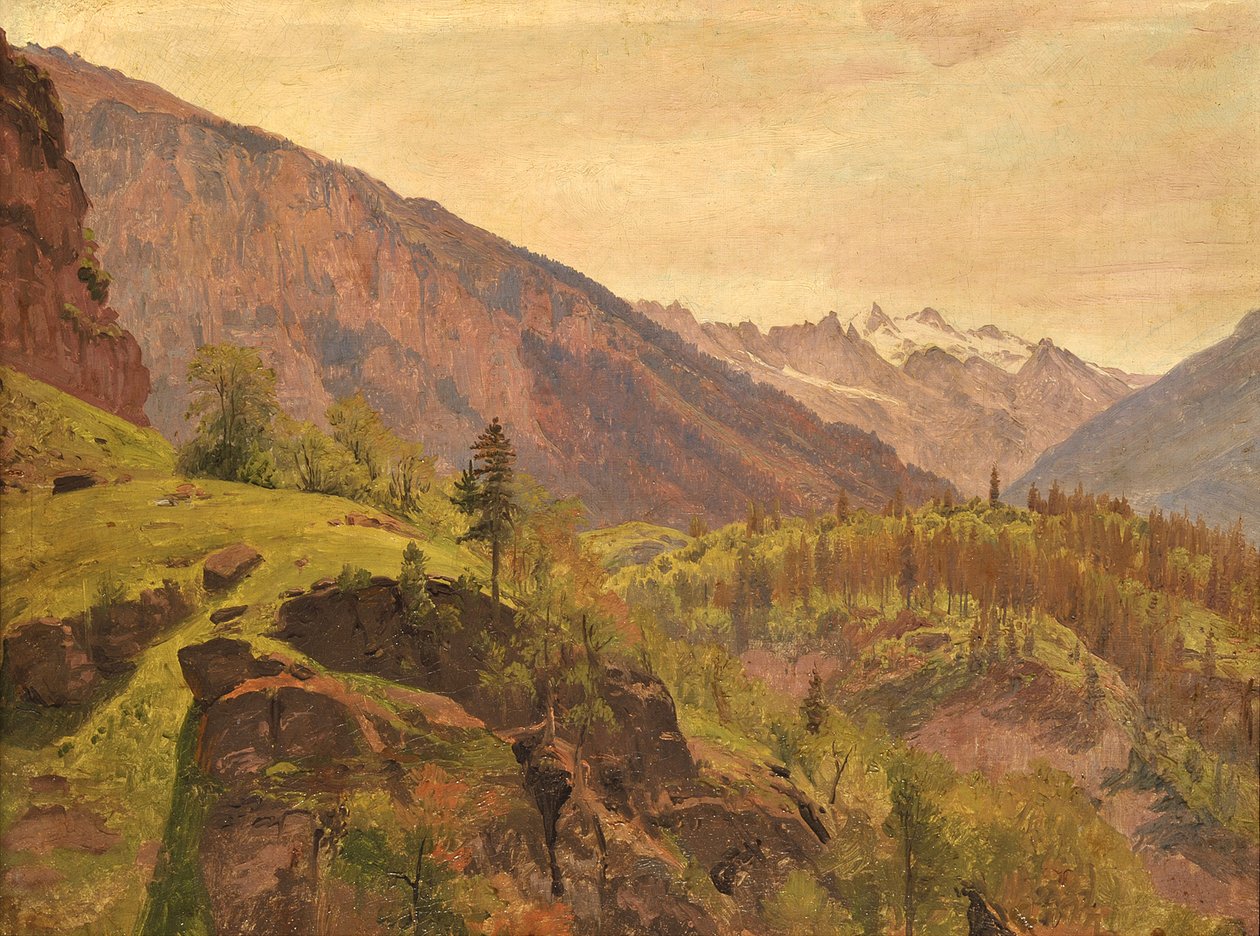 Sveitsiläinen vuoristomaisema tekijältä Johann Wilhelm Schirmer