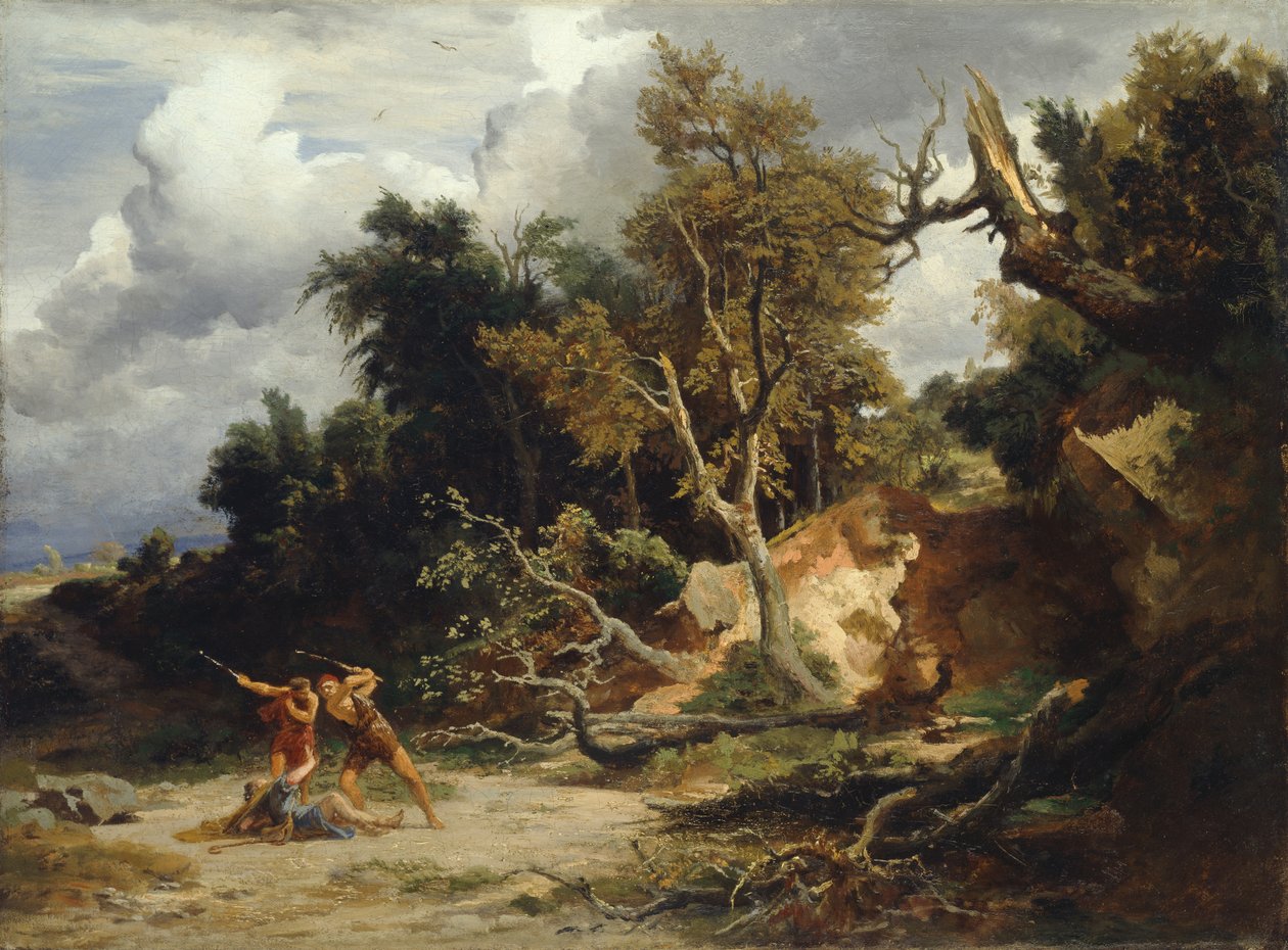 Väijytys (iltapäivä) n. 1856 tekijältä Johann Wilhelm Schirmer