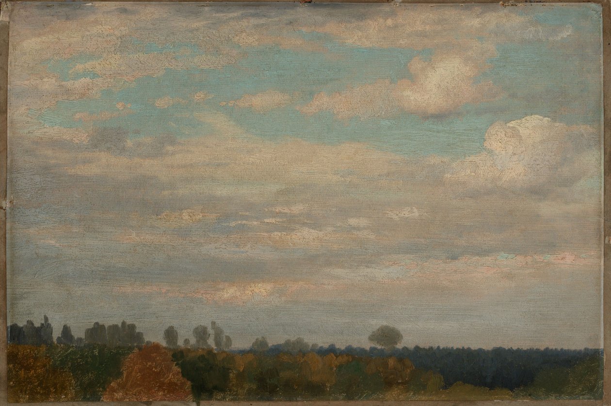 Pilviä syksyisen metsän yllä tekijältä Johann Wilhelm Schirmer